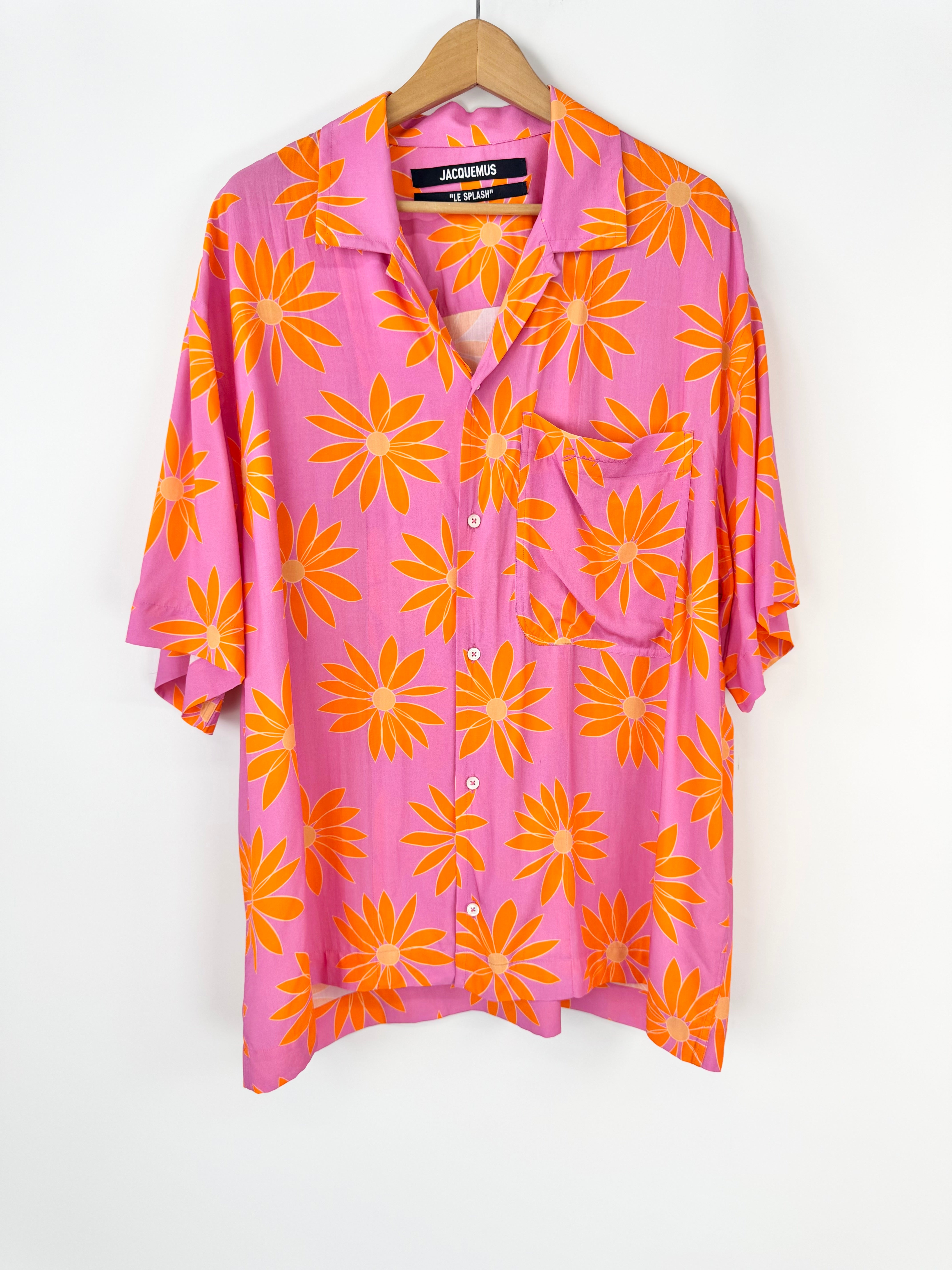 Jacquemus 'Le Splash' Pink La Chemise Jean Printed Shirt - 52