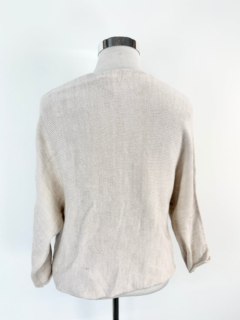 Wendy Voon Pearlesque Grey Wool, Cotton & Linen Jumper - AU12