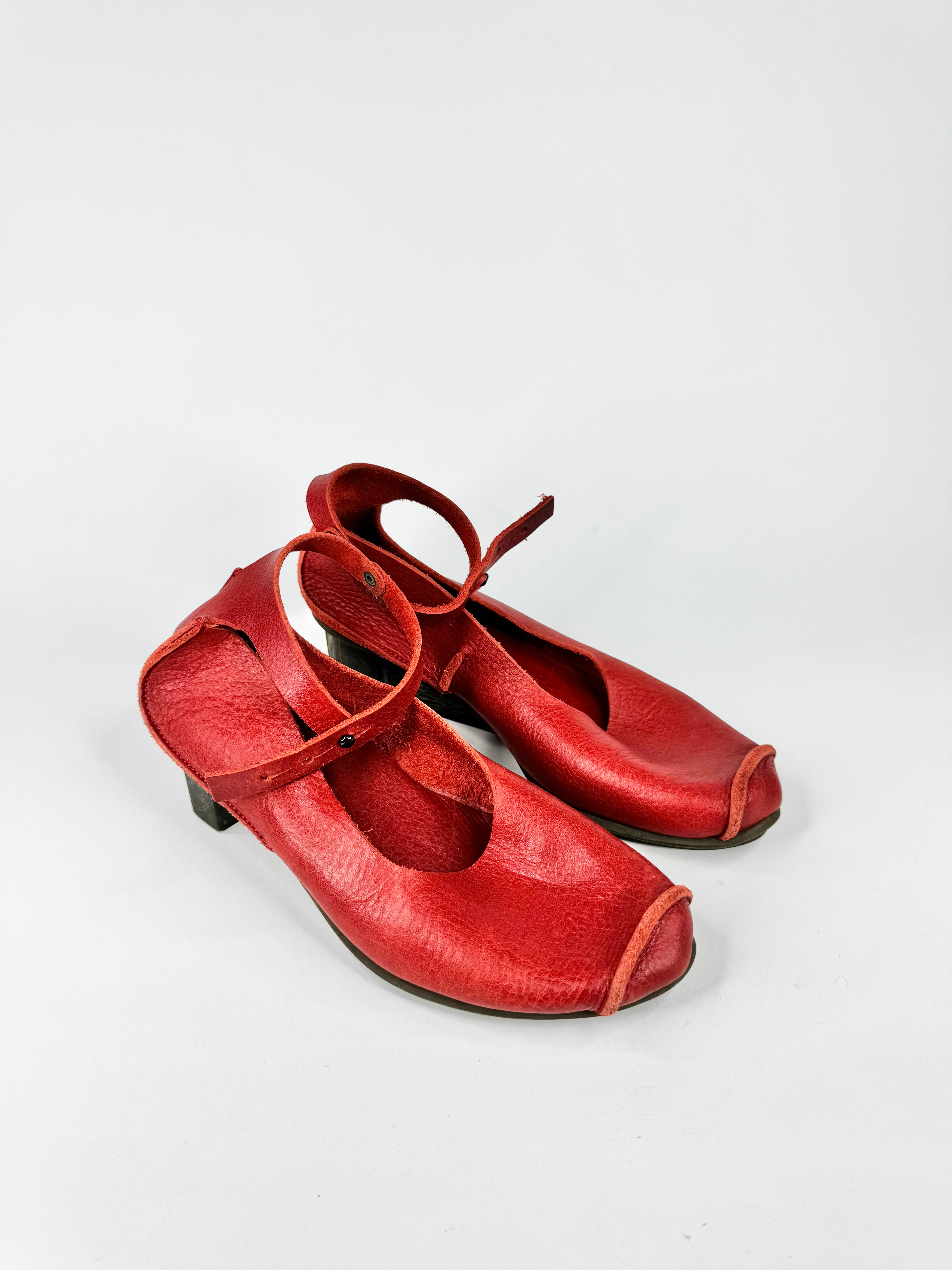 Trippen Brick Red Leather Mary Janes - EU39/40