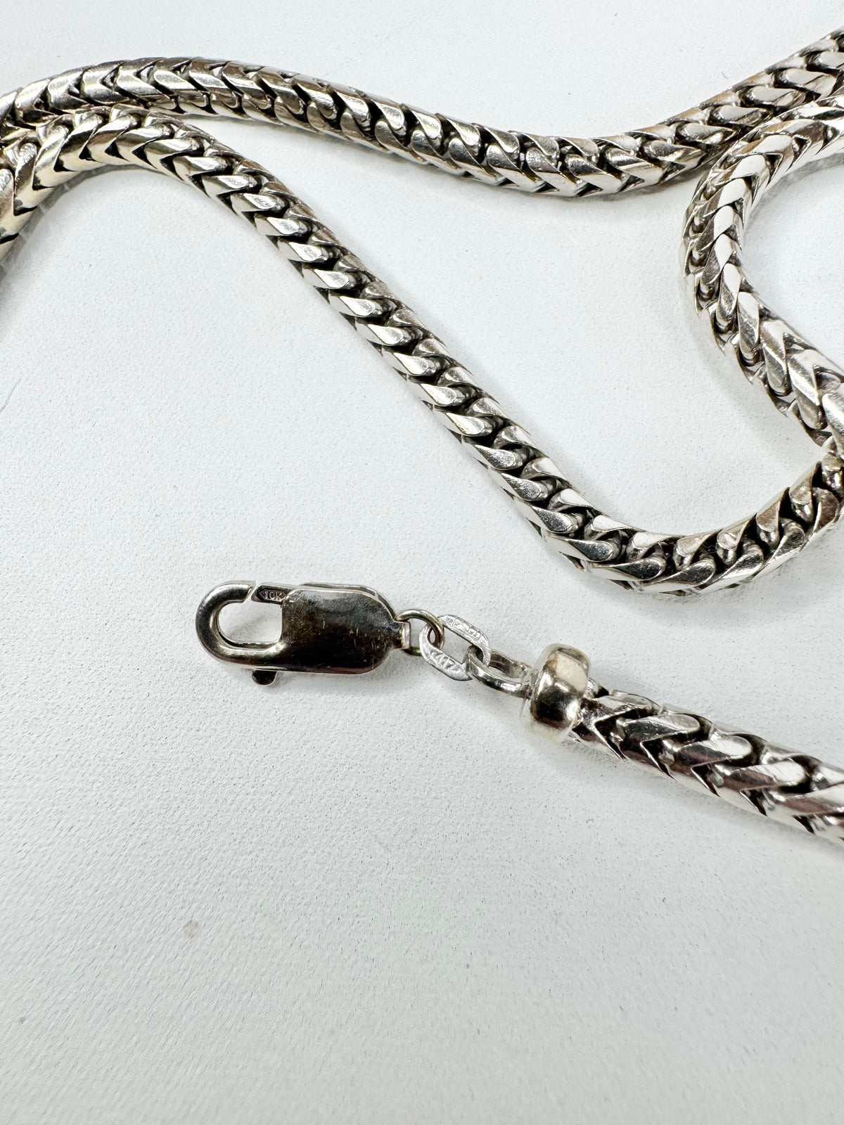 10ct White Gold Large Snake Chain Necklace