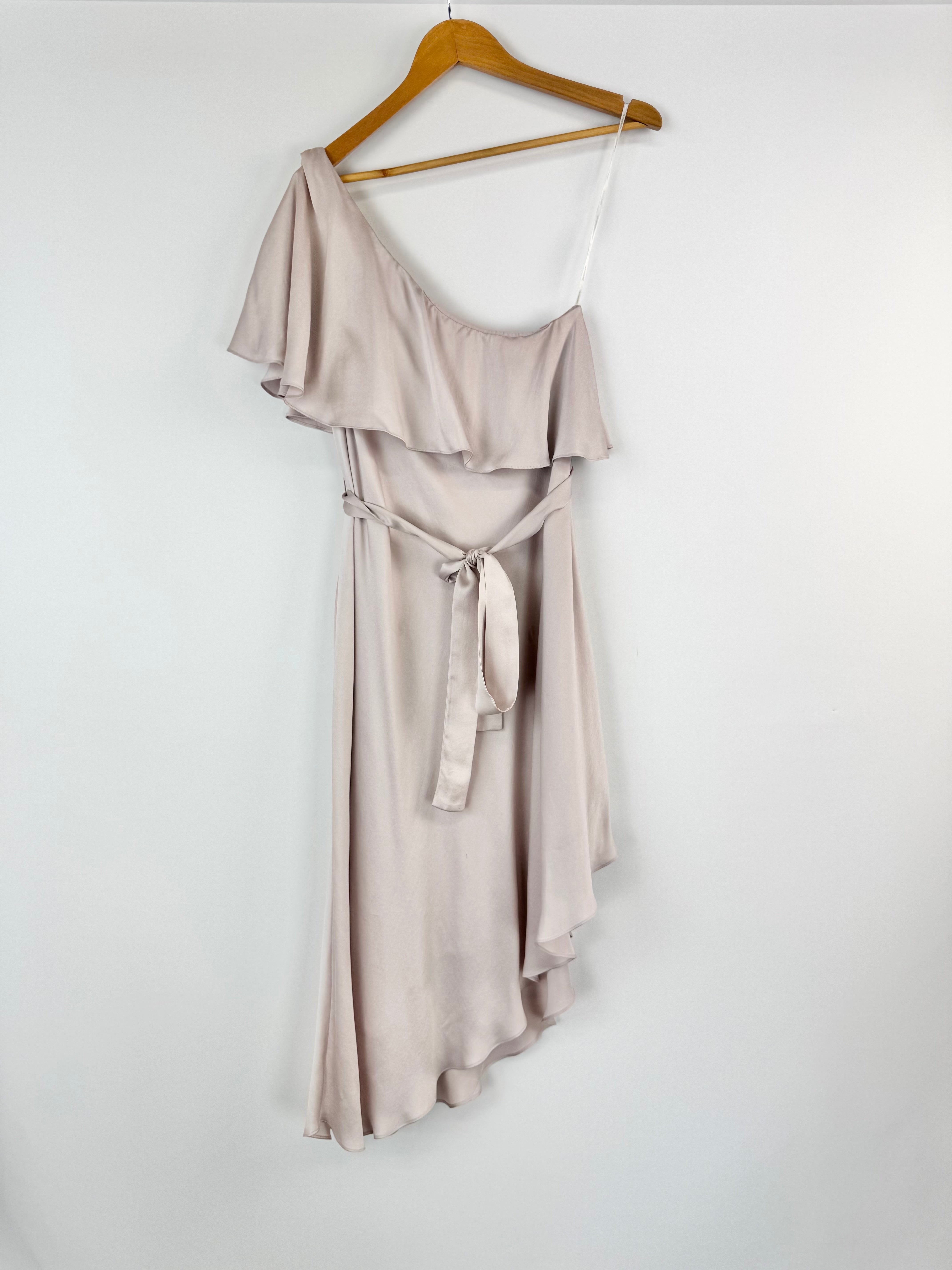 Zimmermann Primrose Pink One Shoulder Silk Dress - AU10