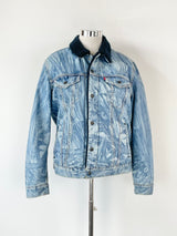 Levi's Washed Blue Faux Fur Lined Denim Jacket - L