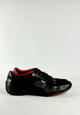 Boss Sleek Black Leather Sneakers - EU44