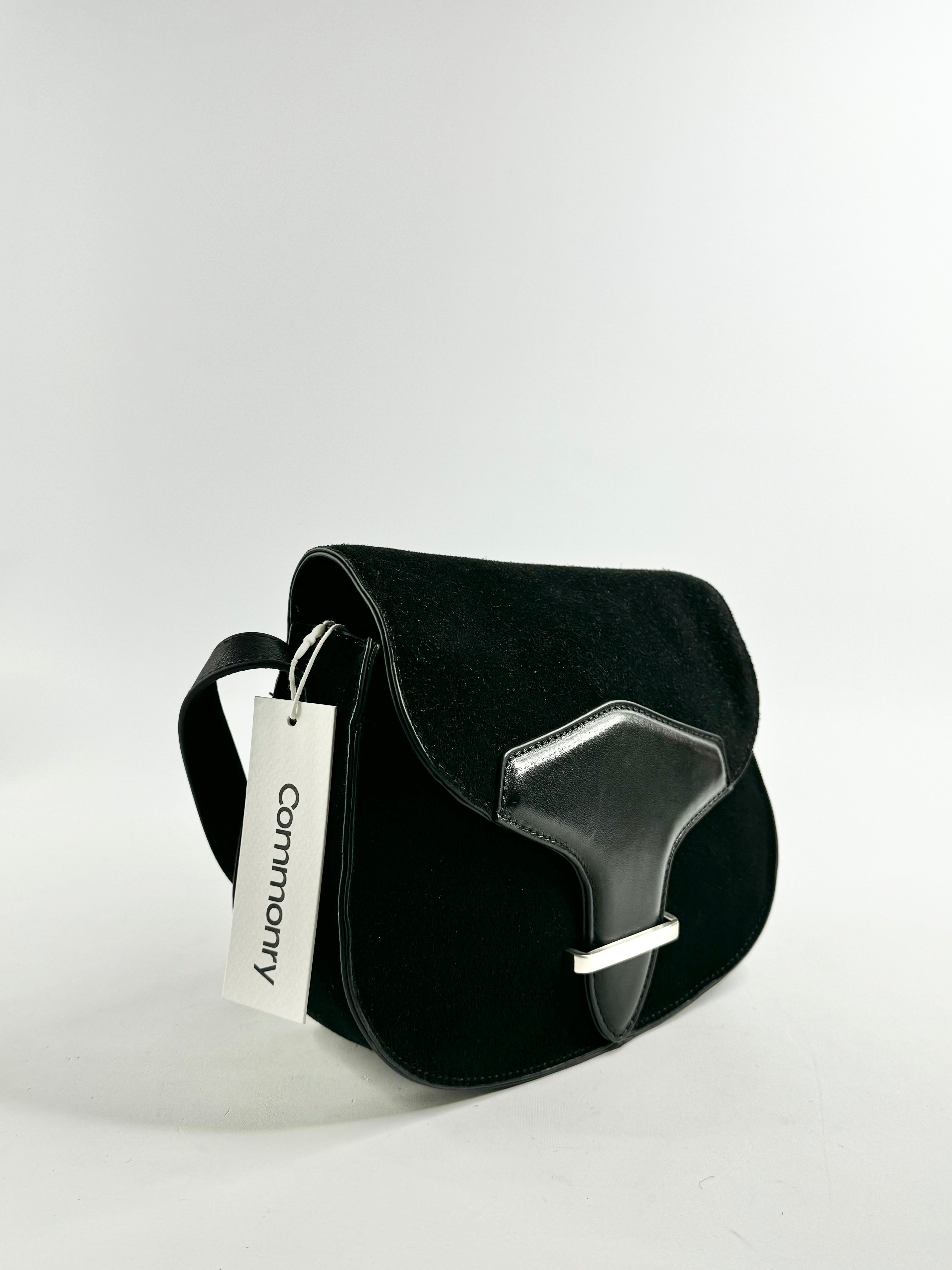 Commonry Black Suede Messenger Bag