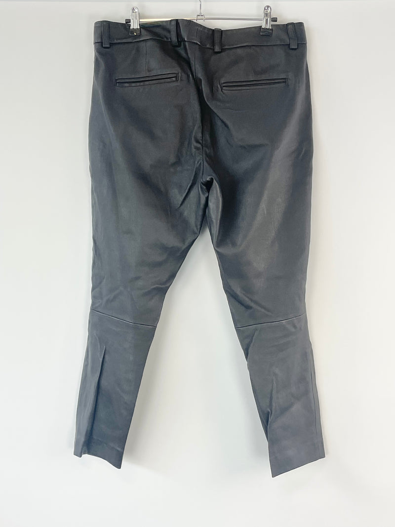 Hi Lo Black Leather Stretch 'Boyfriend' Pant - AU12