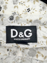 D&G Dolce & Gabbana White Micro-Floral Cotton Shirt - XXL