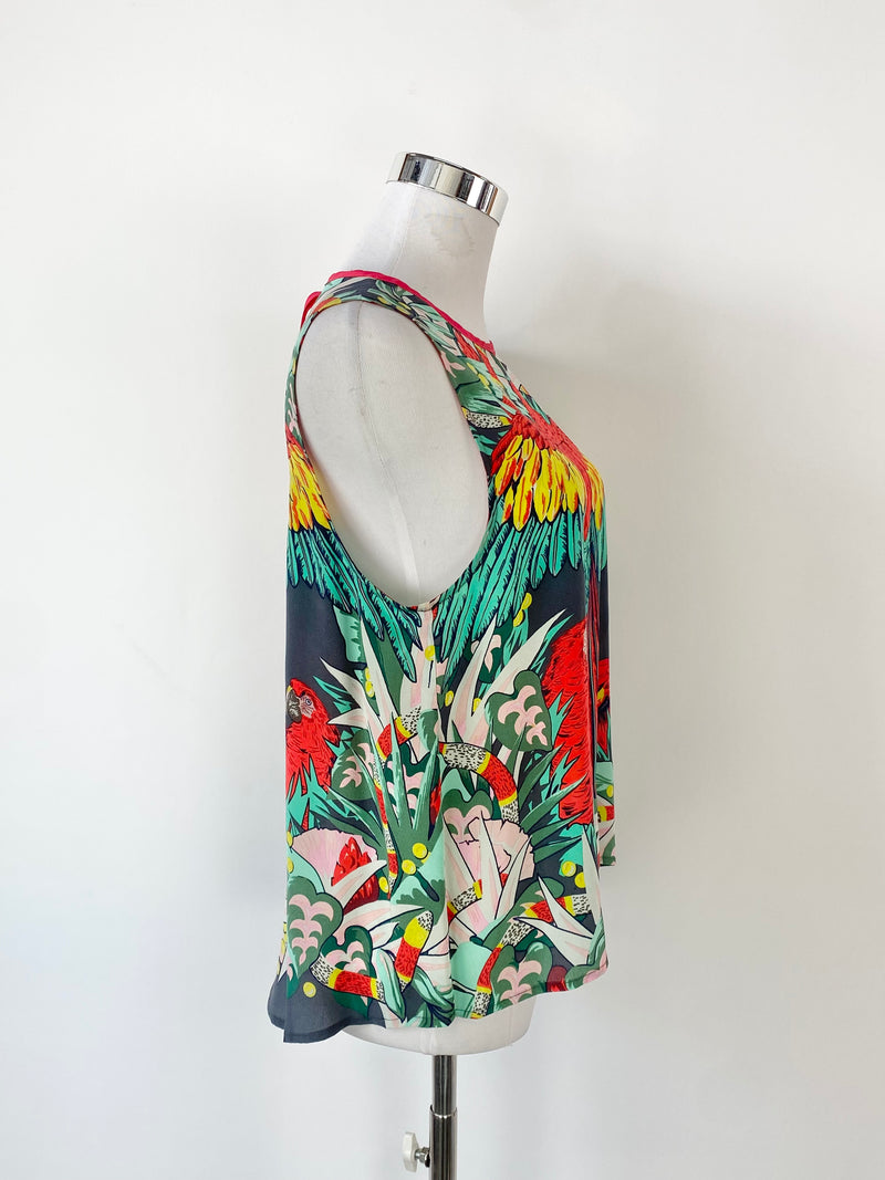 Alice McCall Silk Parrot Print Vest - AU10