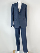 Ermenegildo Zegna Trofeo Navy Blue Check Wool 2pc Suit - 50R