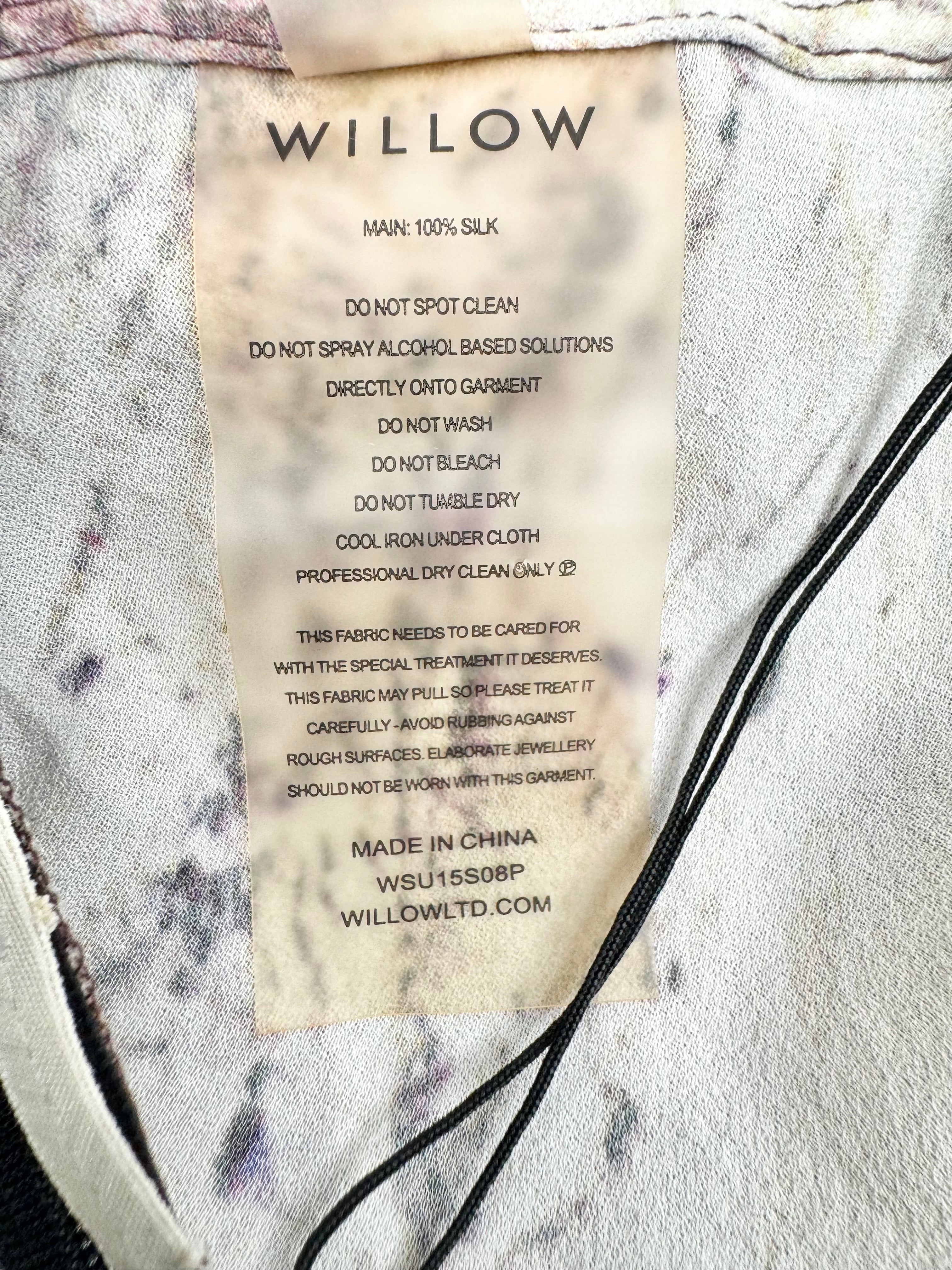 Willow Abstract Patterned Silk Midi Skirt - AU12