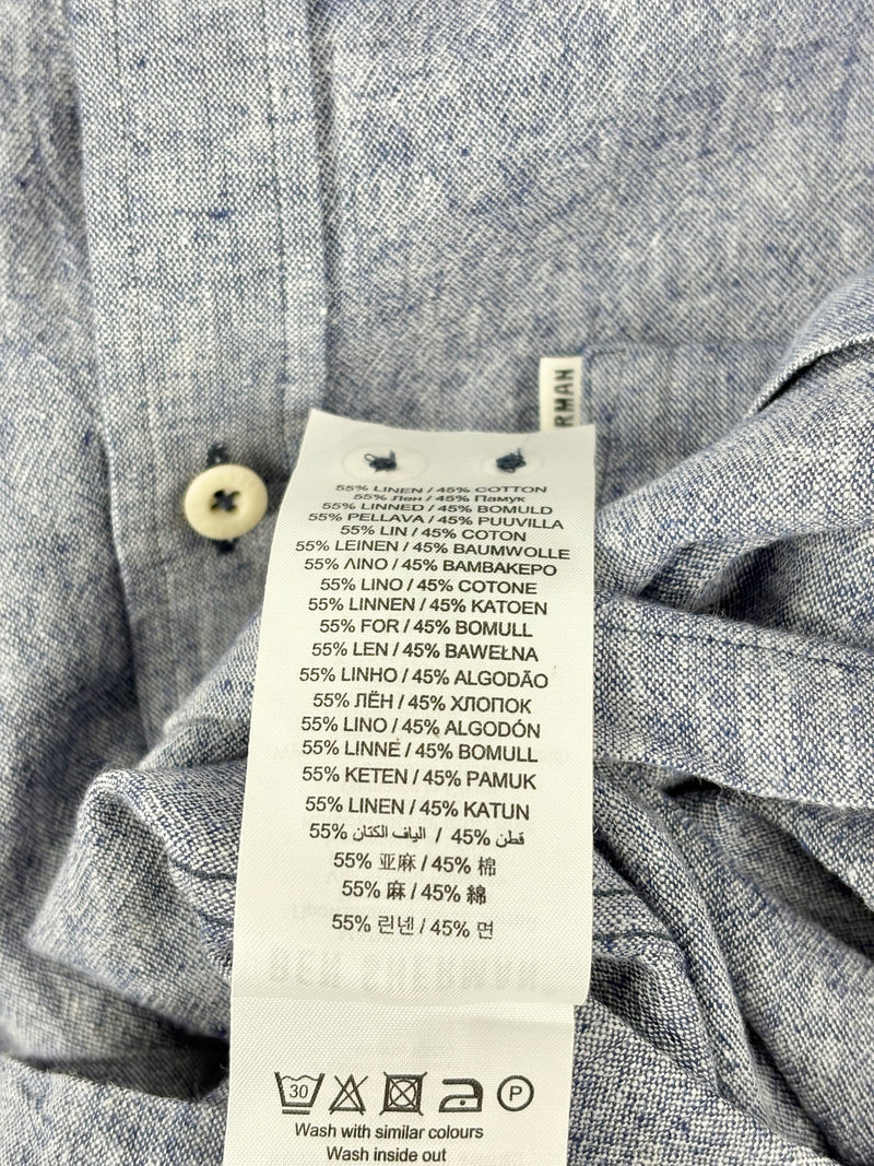 Ben Sherman Linen-Blend Ombre Short-Sleeve Shirt - M