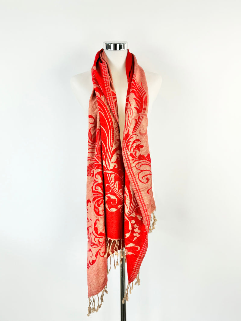 Red & Gold Pashmina