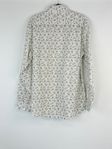 D&G Dolce & Gabbana White Micro-Floral Cotton Shirt - XXL