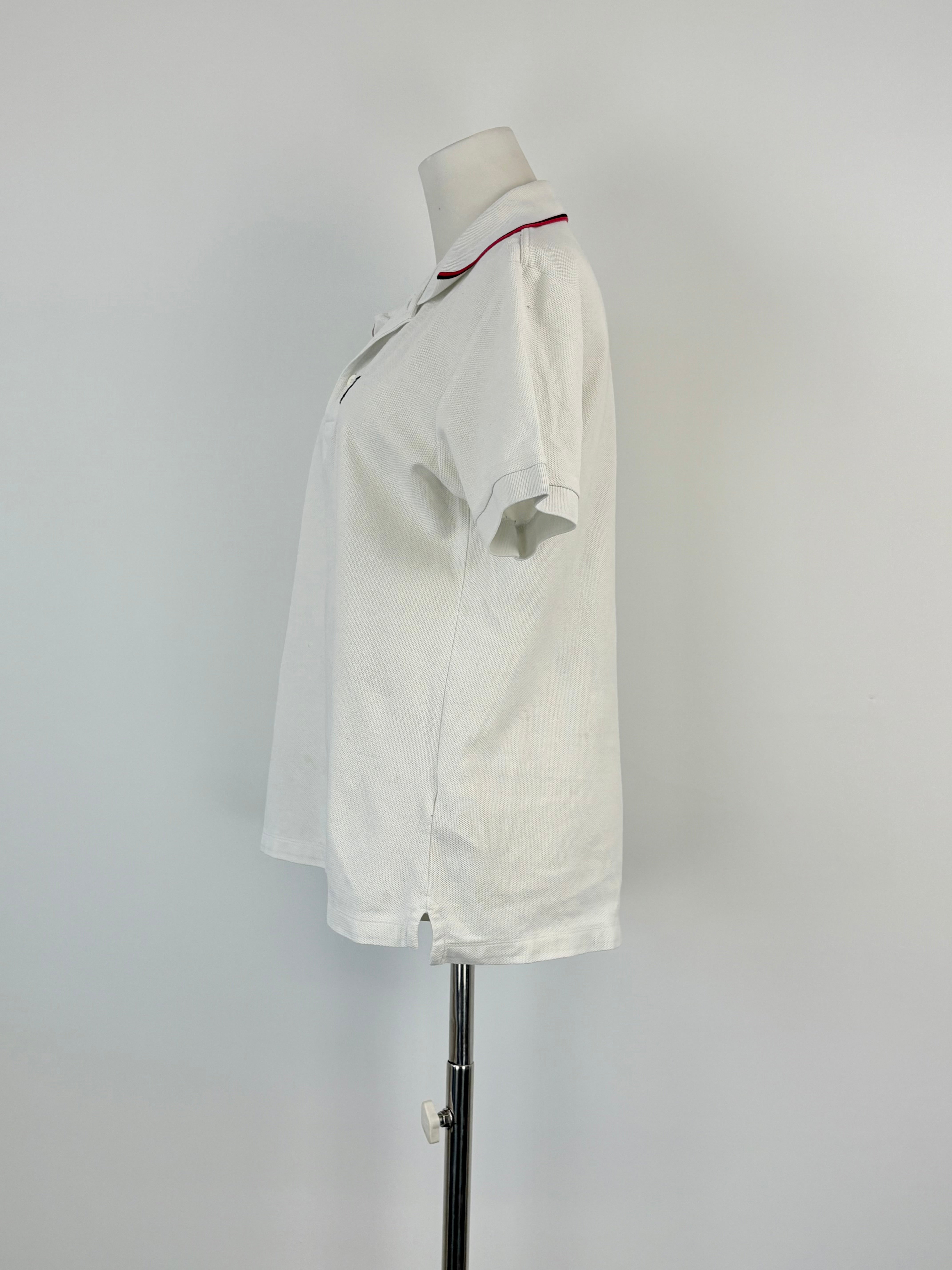 Burberry White Pique-Cotton Polo Top - S