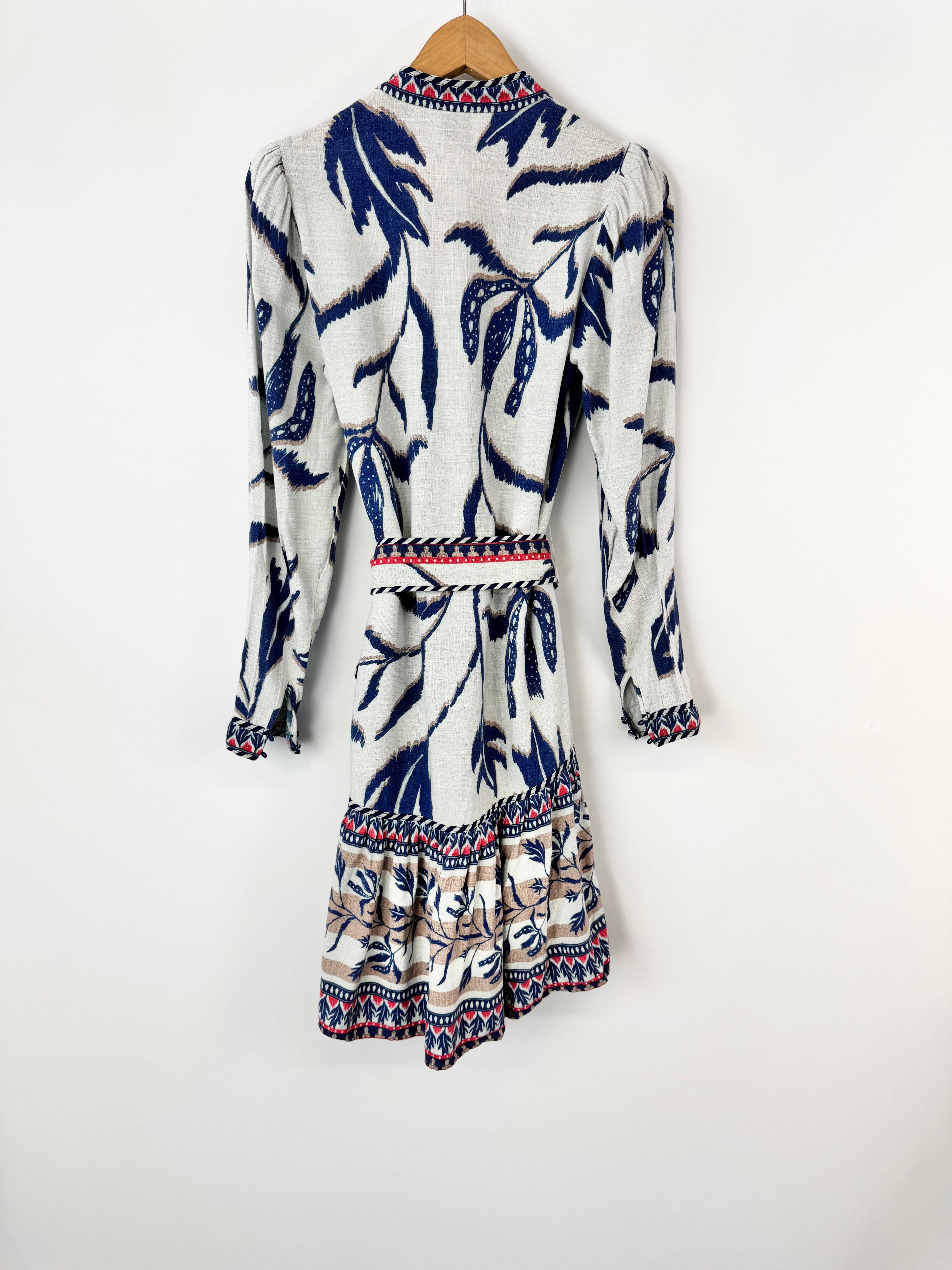 Once Was White, Purple & Blue Patterned Midi Dress - AU8