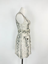 Zimmermann Grey Snakeskin Belted Mini Dress - AU6