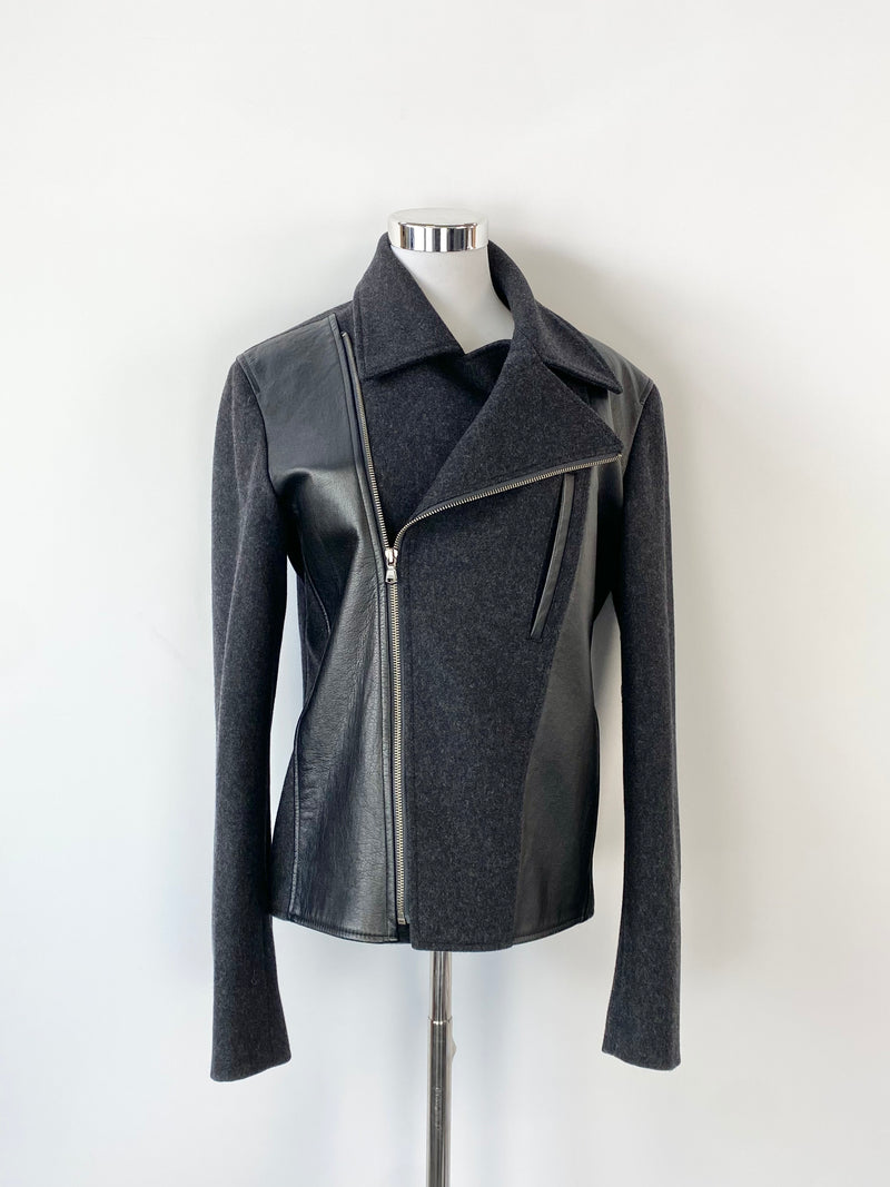 Arthur Galan Grey Wool & Leather Jacket - AU8