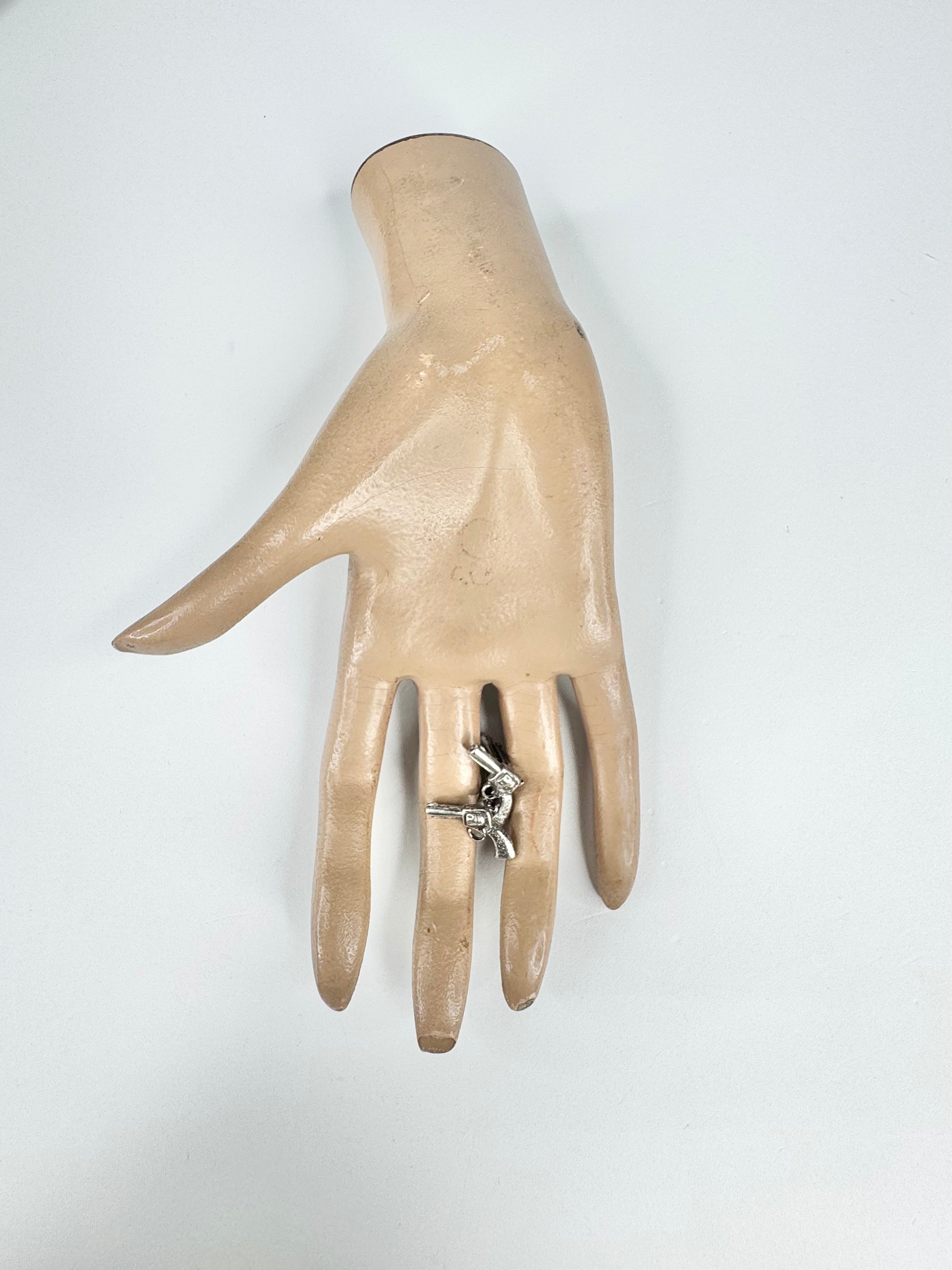 Silver Tone Pistol Cufflinks