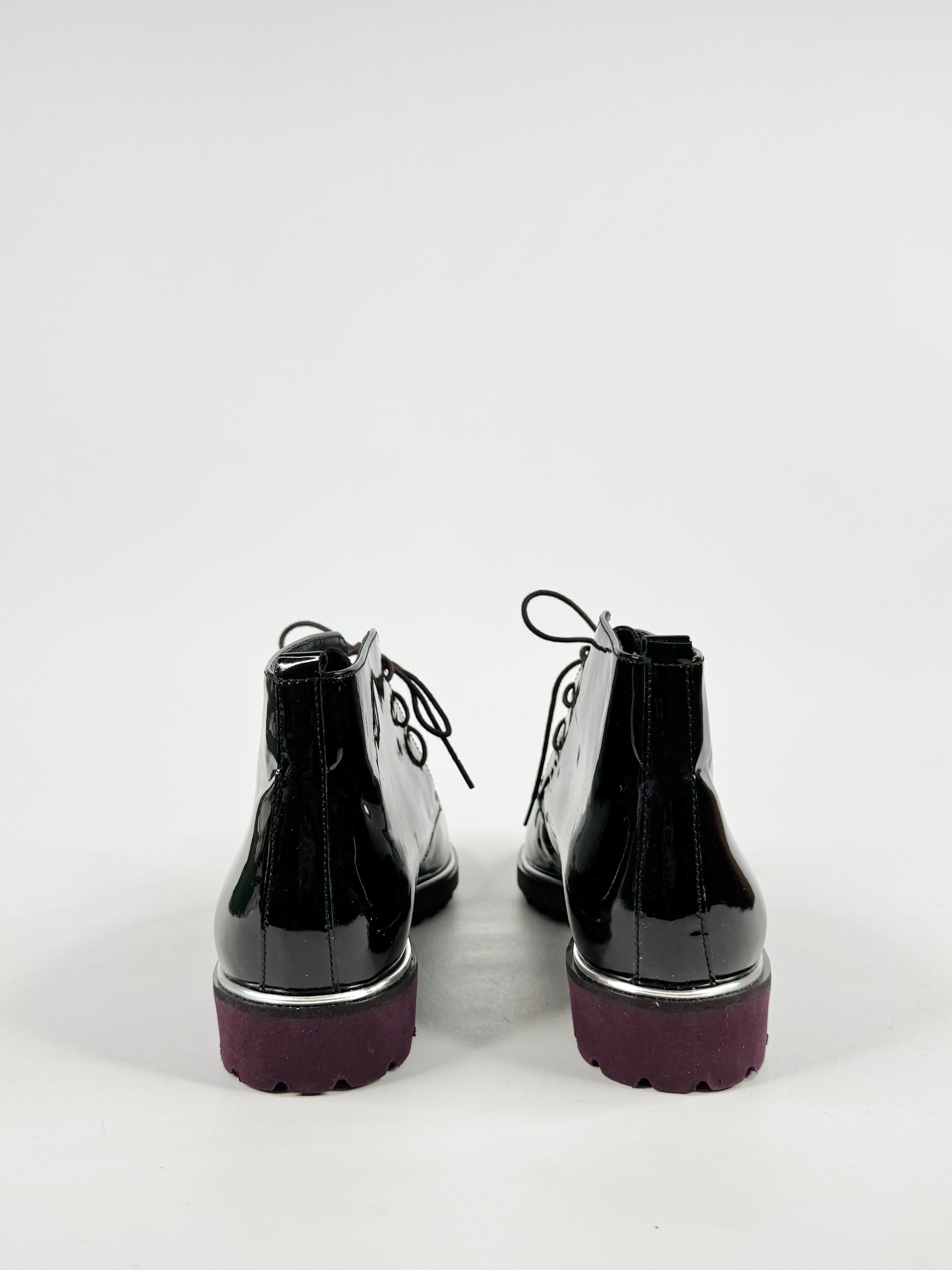 Hassia Patent Black Leather Lace Ups - EU37