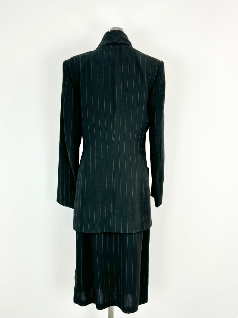 Vintage 80s Jil Sander Wool & Silk Blend Pinstripe 2 Piece Suit - AU10