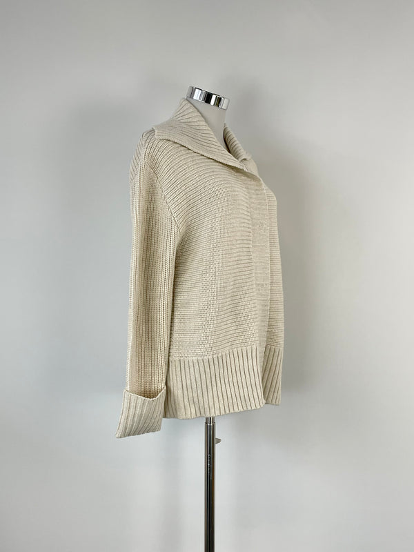 Meredith Marzipan Wool-Blend Knit Zip Up Sweater - AU8