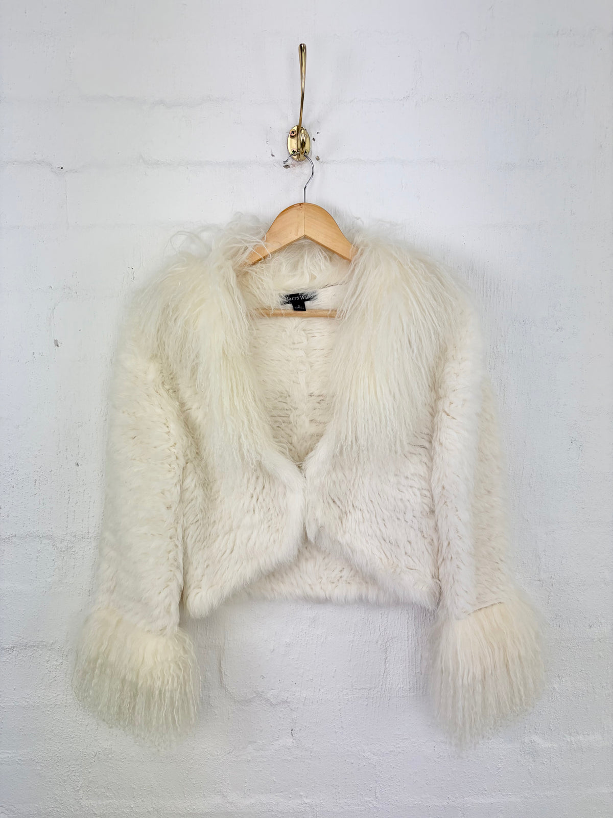 Harry Who White Rabbit Fur Crop cardigan - AU8