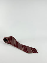 Giorgio Armani Red & White Striped Tie