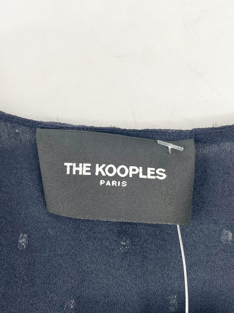 The Kooples Navy Blue 'Cosmic Dots' Cropped Top - AU10