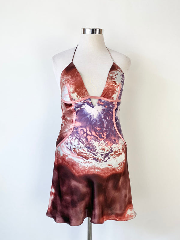 Christopher Chronis Purple & Pink Silk Dress NWT - AU10/12