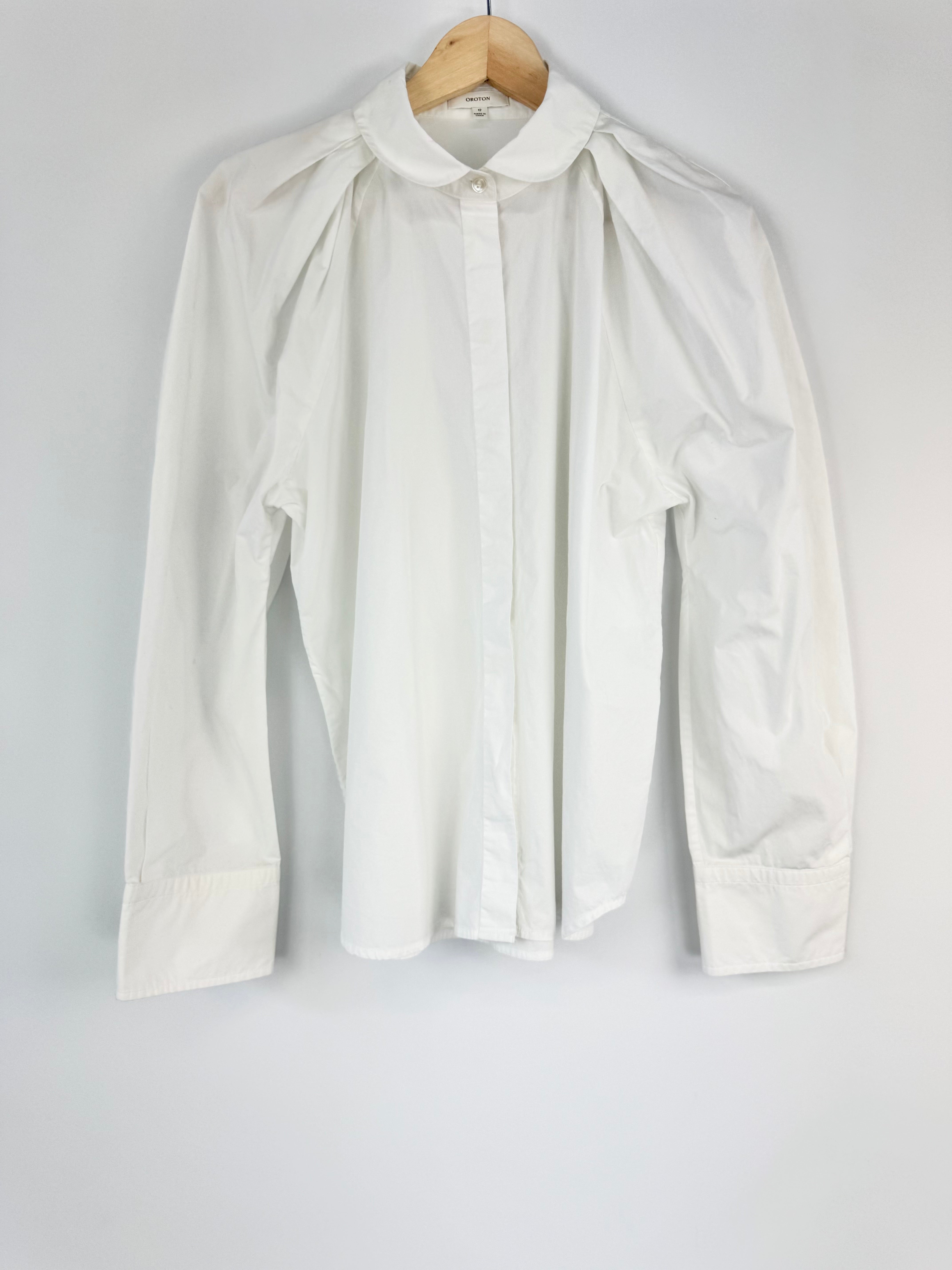Oroton Crisp White Blouse - AU12