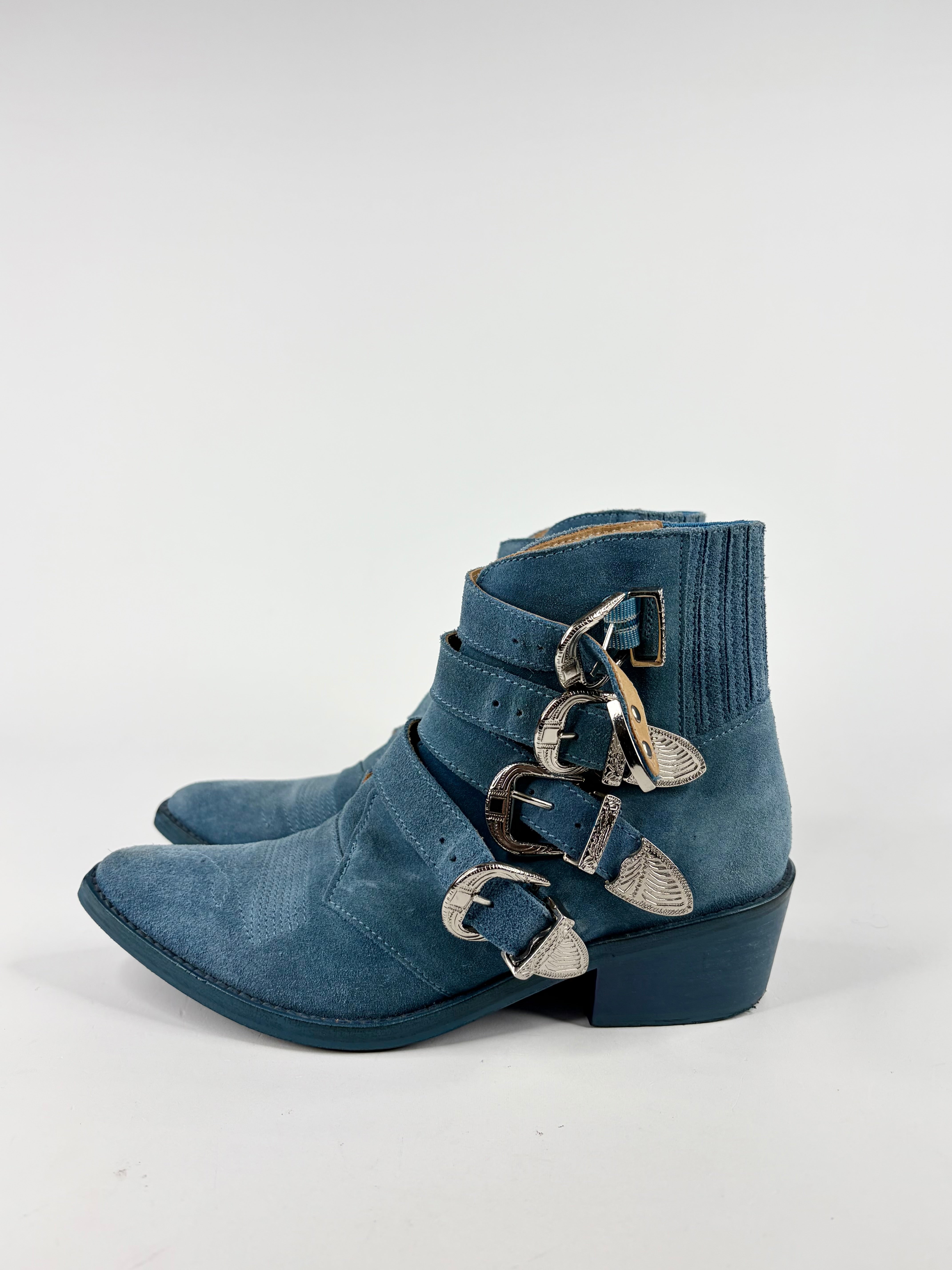 Toga Pulla Blue Suede Western Boot - EU36