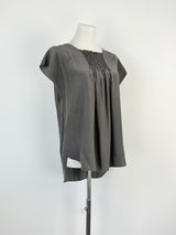 Lee Mathews Slate Grey Silk Blouse - AU8
