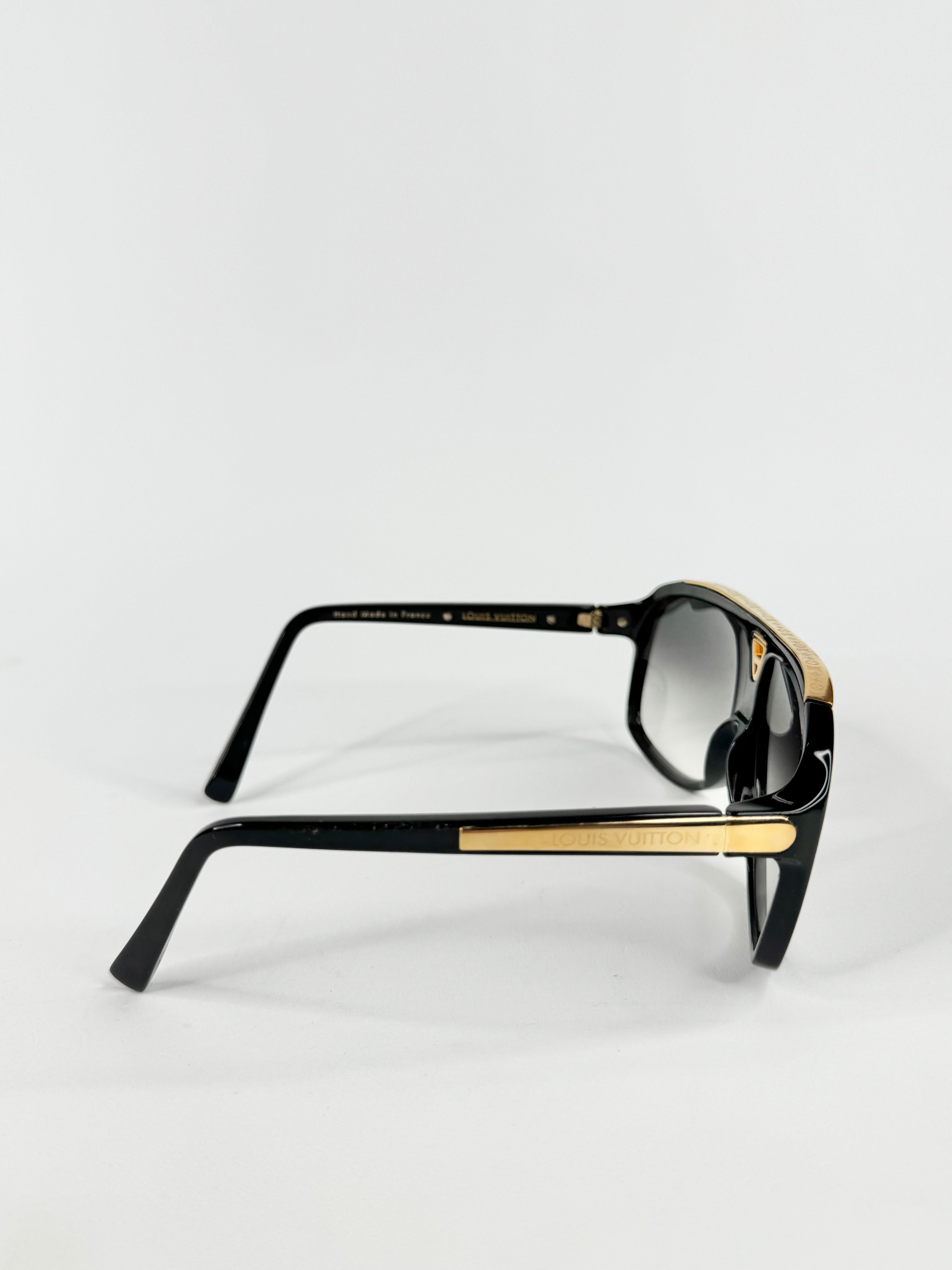 Louis Vuitton Black & Gold 'Evidence' Square Sunglasses