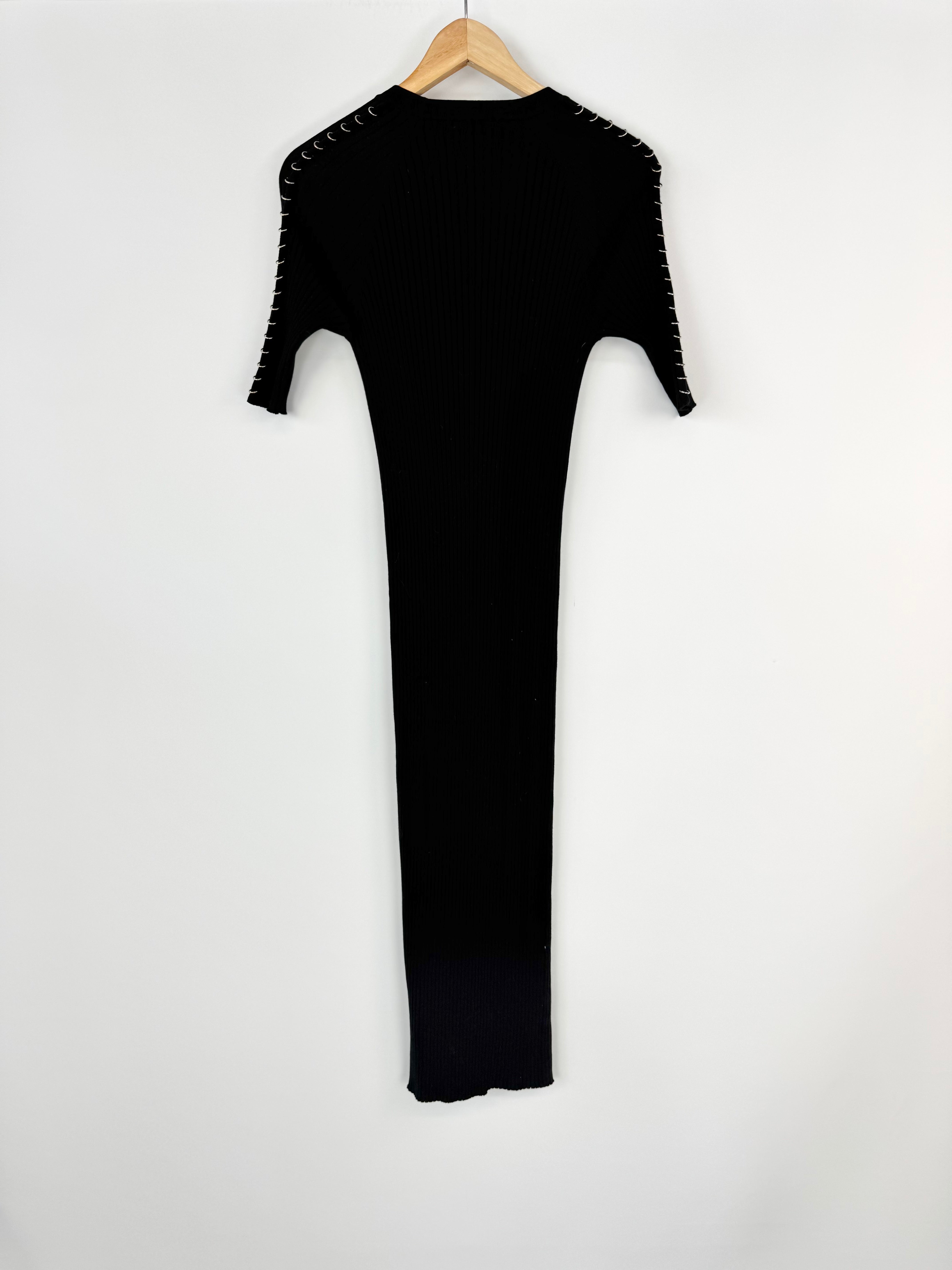 Alexander Wang Black Rib Knit Piercing Maxi Dress - AU12