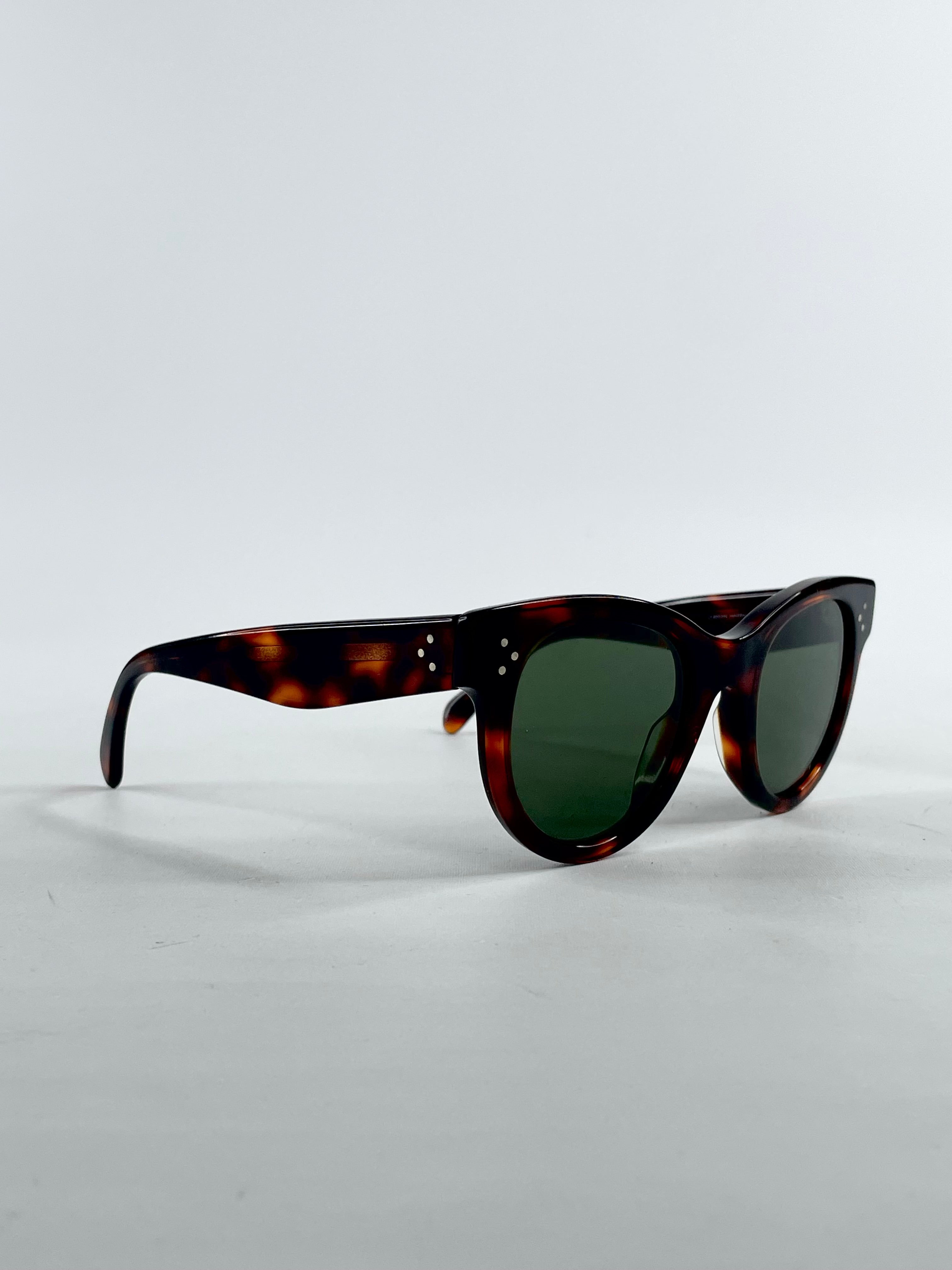 Cèline Shiny Havana/Smoke Mineral Lens Cat-Eye Sunglasses