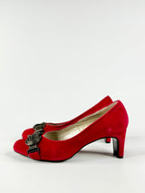 Trent Nathan Red Suede Heels - EU37