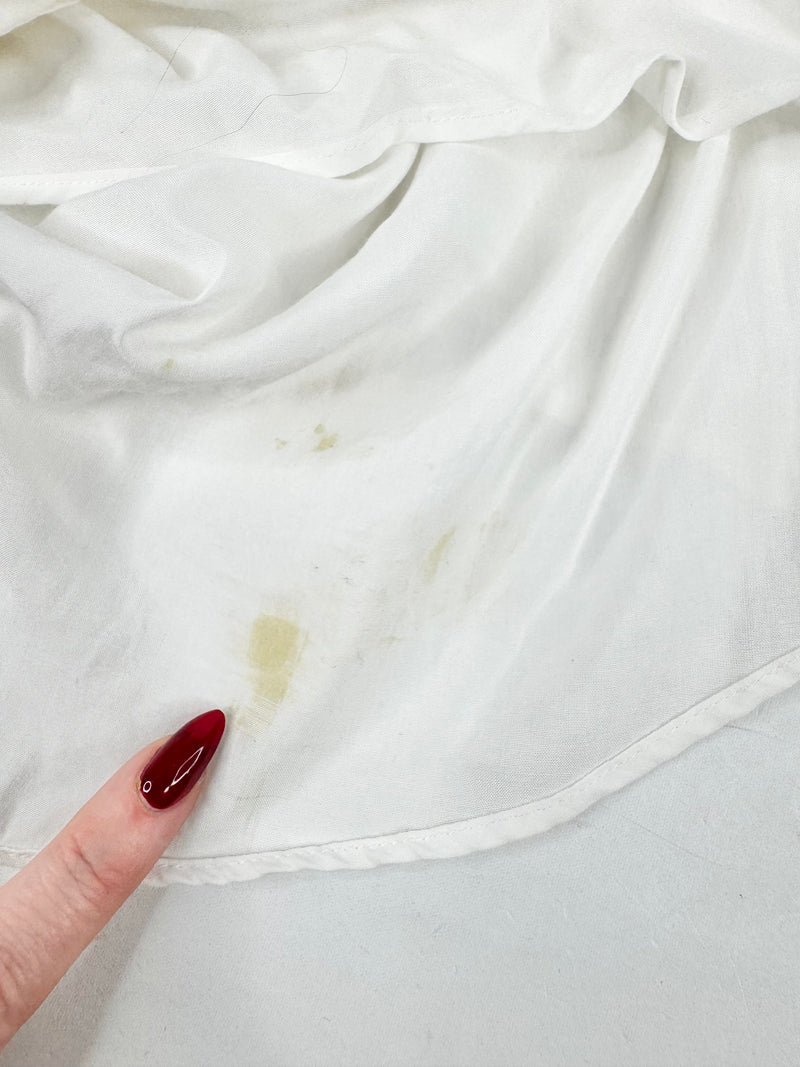 White Suede 'Silk X Blouse' NWT - AU12