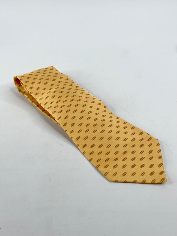 Hermès Yellow Silk Patterned Tie