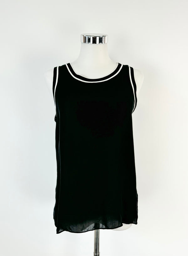 Rag & Bone Black & White Silk Vest - AU10