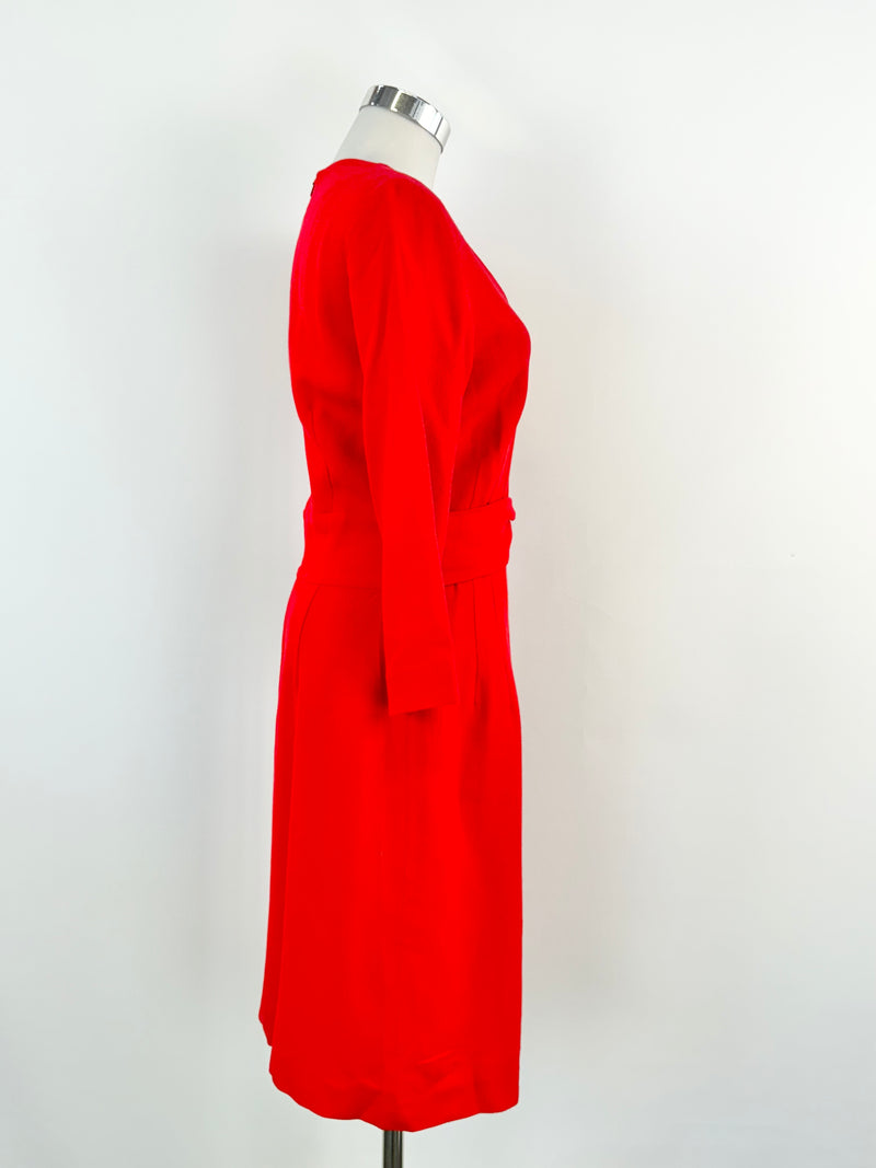 Jaeger Crimson Crepe Midi Dress NWT - AU10