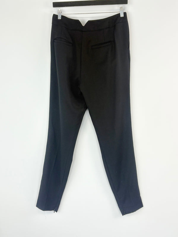 Nicholas Black Wool Zip-Leg Trousers - AU10