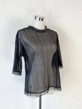 Christopher Esber Sheer Black Lace T-Shirt - AU10