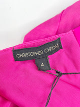 Christopher Chronis Magenta Silk Blend 'Carlotta' Dress - AU12