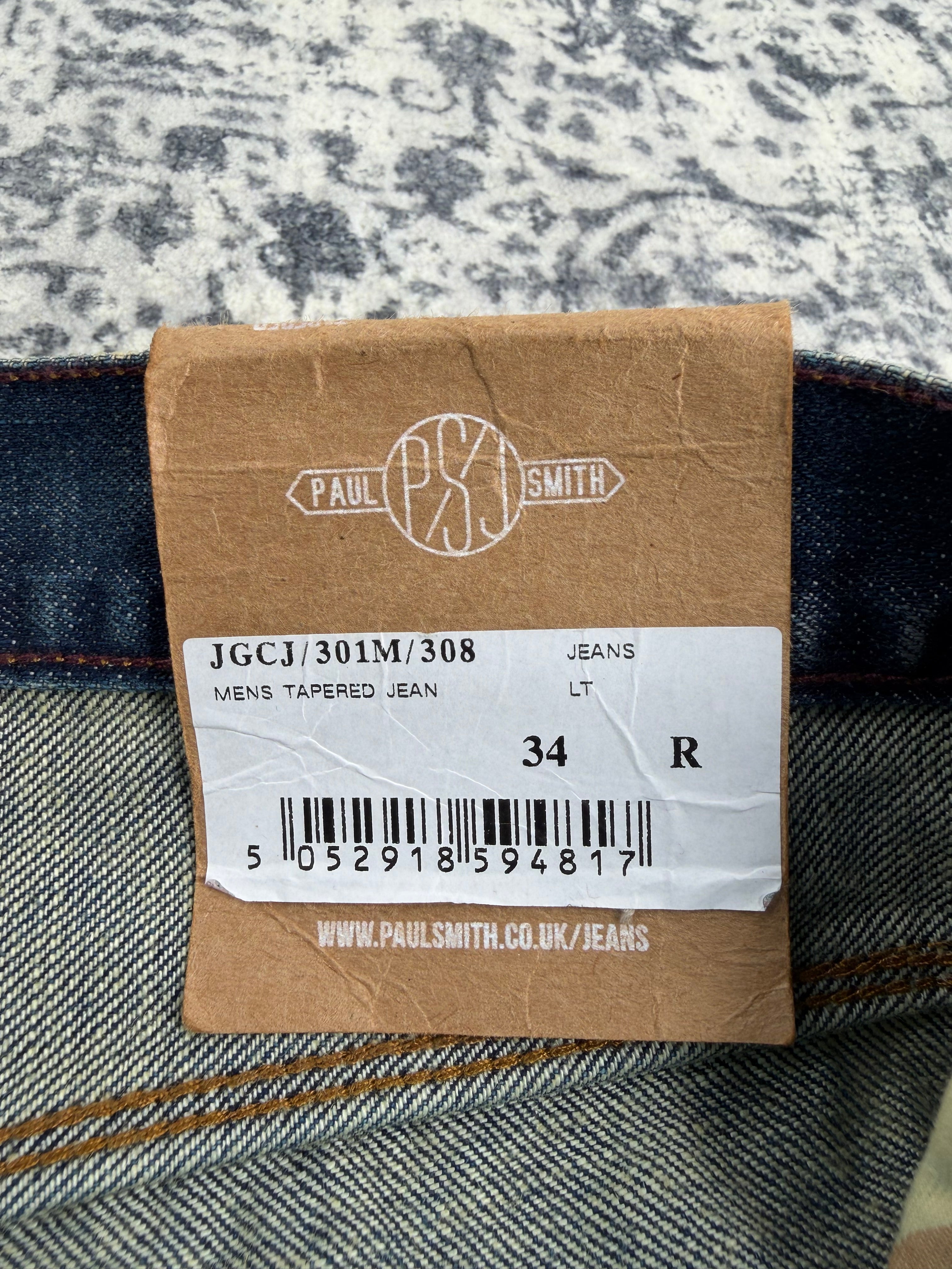 Paul Smith Blue Mid-Wash Denim Tapered Leg Jeans - 34R