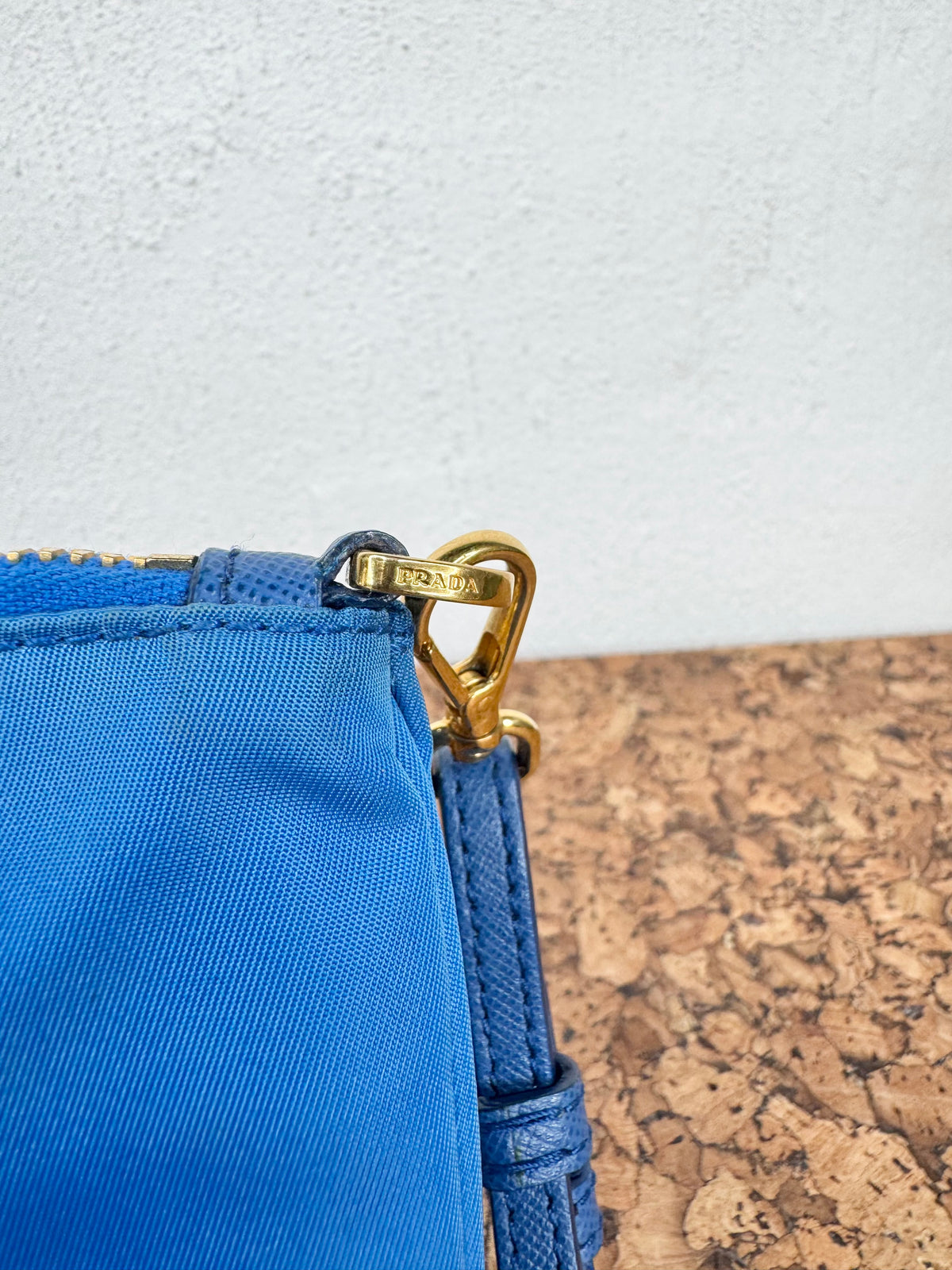 Prada Azzurro Nylon Wristlet