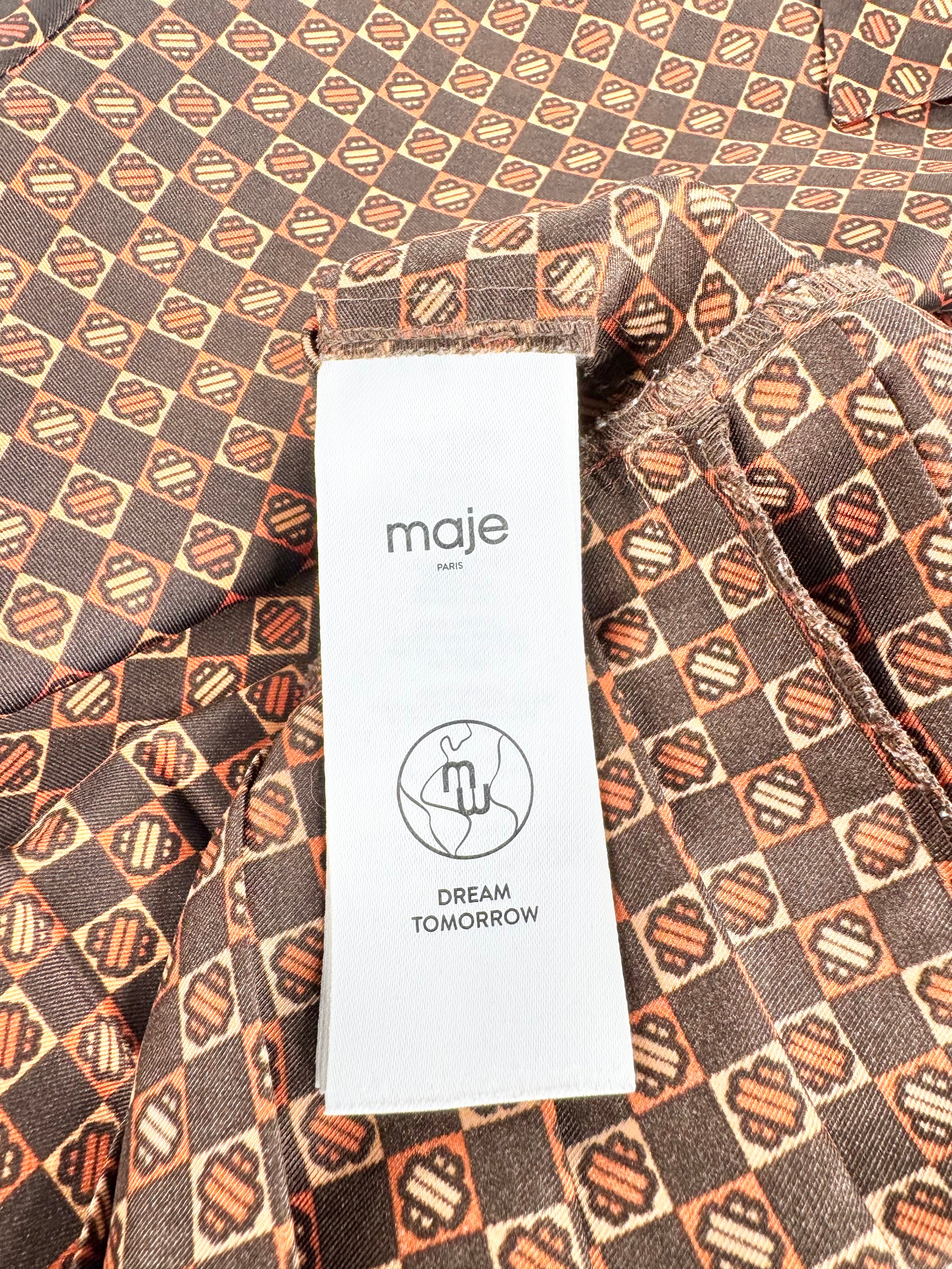 Maje Retro Patterned Mini Shirt Dress - AU10
