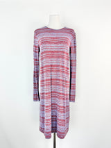 Marimekko 'Hauuhkatti Tattari Blue & Red Tunic Dress - AU10