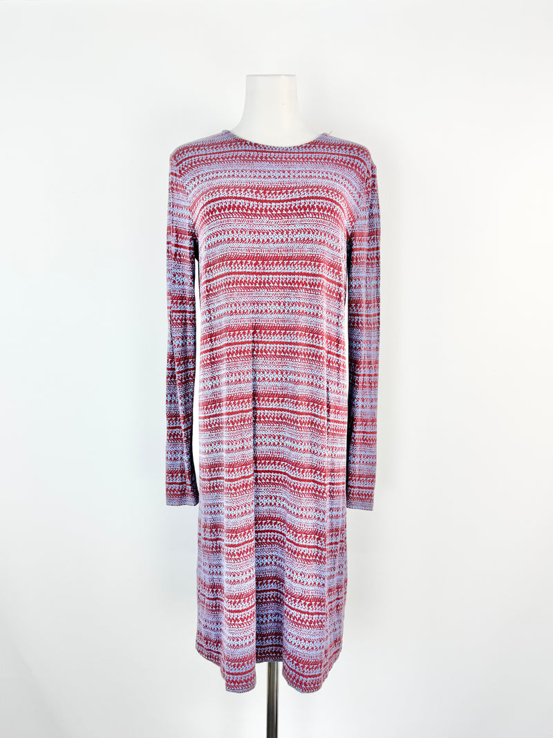Marimekko 'Hauuhkatti Tattari Blue & Red Tunic Dress - AU10
