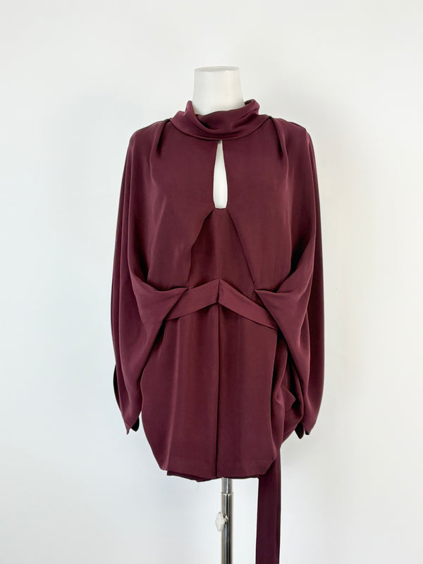 Acler Bordeaux Wrap Blouse - AU10