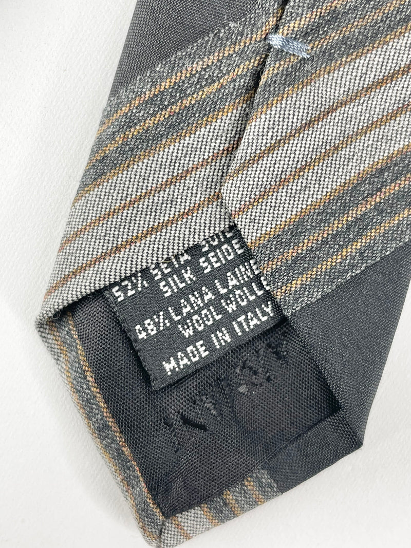 Giorgio Armani Cravatte Black Striped Silk Tie