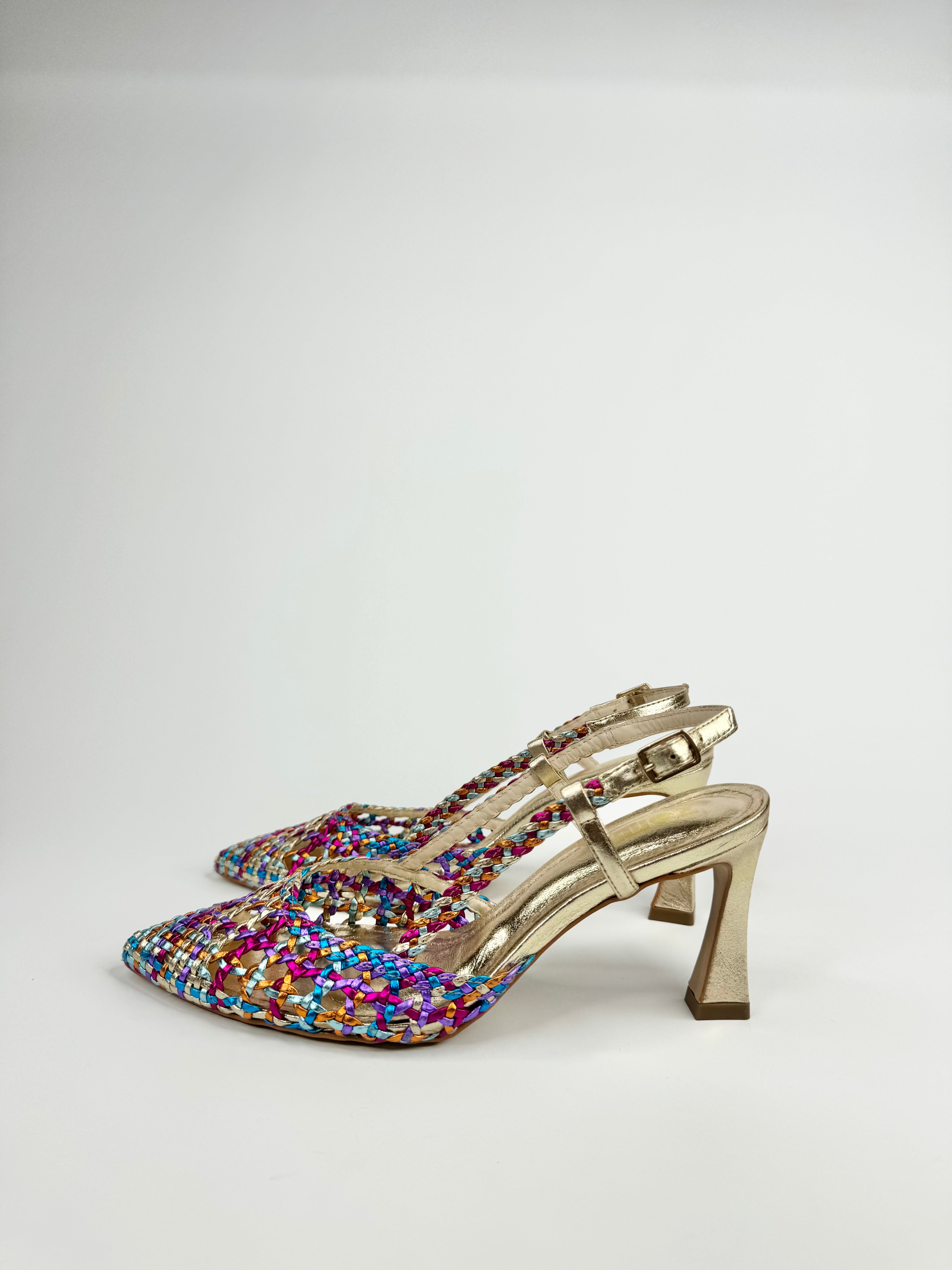 Zomp Multicolor Woven Kitten Heels - EU38